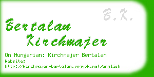 bertalan kirchmajer business card